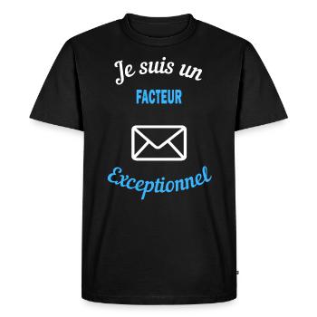 Je suis un Exceptionnel facteur - T-shirt Premium bio Homme - noir - Devant - Nico (187cm)
