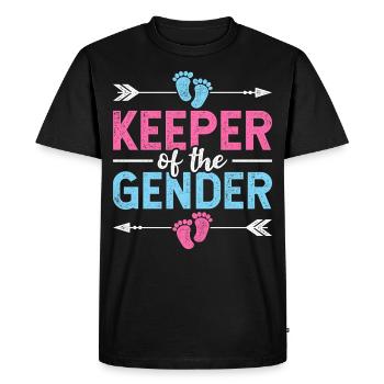 Pregnancy Announcement Keeper Of The Gender Reveal - Men's Premium Organic T-Shirt - black - Front - Nico (187cm)