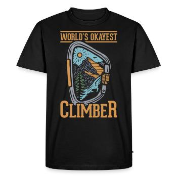 Rock Climbing Climber Carabiner - Men's Premium Organic T-Shirt - black - Front - Nico (187cm)