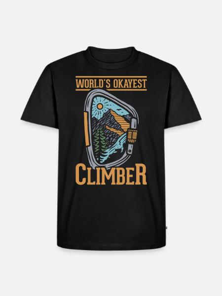 Rock Climbing Climber Carabiner - Men's Premium Organic T-Shirt - black