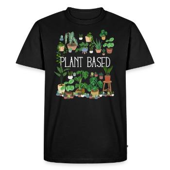 Plant Based - Men's Premium Organic T-Shirt - black - Front - Nico (187cm)