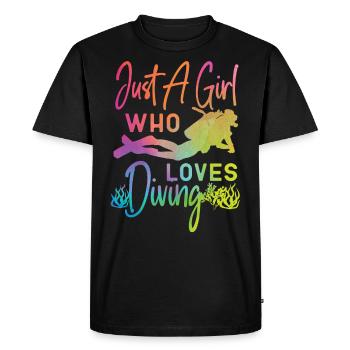 Scuba Diver Just A Girl Who Loves - T-shirt Premium bio Homme - noir - Devant - Nico (187cm)