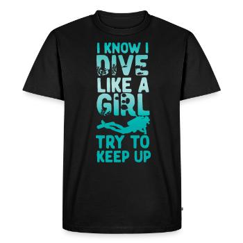Scuba Diving Diver I Know I Dive - T-shirt Premium bio Homme - noir - Devant - Nico (187cm)