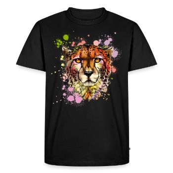 Guépard Protection de la nature Protection de la nature - T-shirt Premium bio Homme - noir - Devant - Nico (187cm)