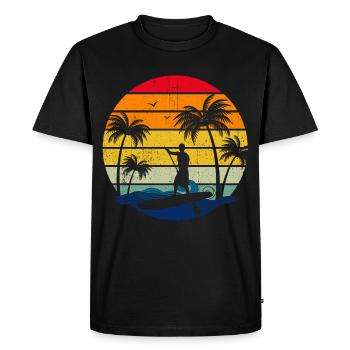 Stand Up Paddle - T-shirt Premium bio Homme - noir - Devant - Nico (187cm)