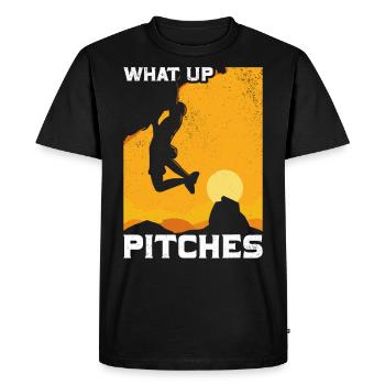 Rock Climbing Climber What Up - Men's Premium Organic T-Shirt - black - Front - Nico (187cm)