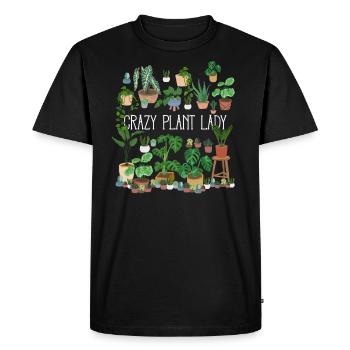 Crazy Plant Lady - Men's Premium Organic T-Shirt - black - Front - Nico (187cm)