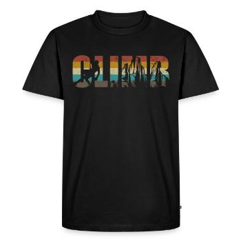 Climb Retro Vintage - T-shirt Premium bio Homme - noir - Devant - Nico (187cm)