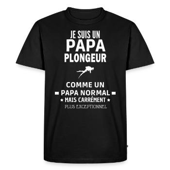 je suis un papa Plongeur exceptionnel - T-shirt Premium bio Homme - noir - Devant - Nico (187cm)