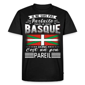 Pays Basque Homme Basque - T-shirt Premium bio Homme - noir - Devant - Nico (187cm)