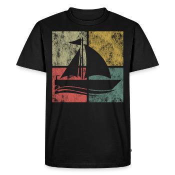 Sailing Sailboat Vintage Retro - T-shirt Premium bio Homme - noir - Devant - Nico (187cm)