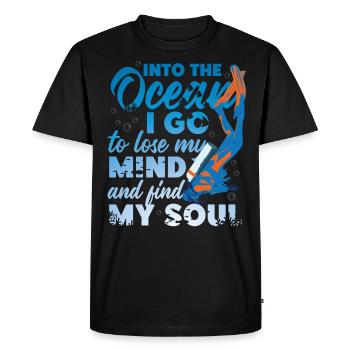 Scuba Diving Diver Into The Ocean - T-shirt Premium bio Homme - noir - Devant - Nico (187cm)