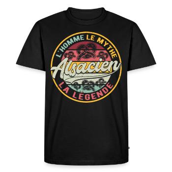 Alsace Alsacien - T-shirt Premium bio Homme - noir - Devant - Nico (187cm)