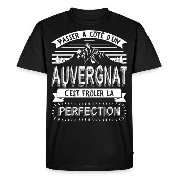 Auvergne Auvergnate Humour Auvergnat - T-shirt Premium bio Homme - noir - Devant - Nico (187cm)