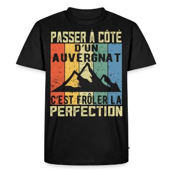 Auvergne Auvergnate Humour Auvergnat - T-shirt Premium bio Homme - noir - Devant - Nico (187cm)