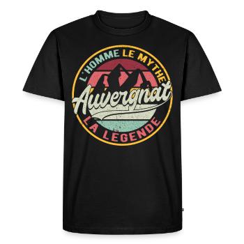Auvergne Auvergnate Humour Auvergnat - T-shirt Premium bio Homme - noir - Devant - Nico (187cm)