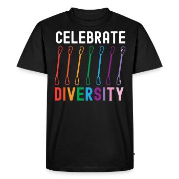 Rock Climbing Climber Rainbow - Men's Premium Organic T-Shirt - black - Front - Nico (187cm)