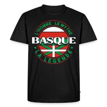 Pays Basque Homme Basque - T-shirt Premium bio Homme - noir - Devant - Nico (187cm)