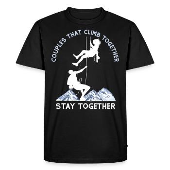 Rock Climbing Climber Girl Couples - T-shirt Premium bio Homme - noir - Devant - Nico (187cm)