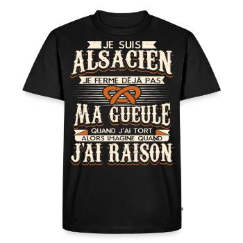 Alsace Alsacien - T-shirt Premium bio Homme - noir - Devant - Nico (187cm)
