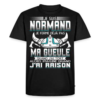 Normand Humour Normandie - T-shirt Premium bio Homme - noir - Devant - Nico (187cm)