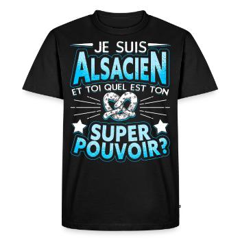 Alsace Alsacien - T-shirt Premium bio Homme - noir - Devant - Nico (187cm)