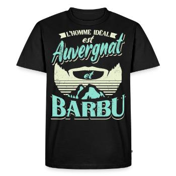 Auvergne Auvergnate Humour Auvergnat Barbu - T-shirt Premium bio Homme - noir - Devant - Nico (187cm)