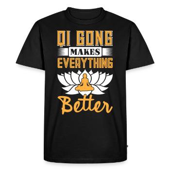 Qi Gong makes everything better - T-shirt Premium bio Homme - noir - Devant - Nico (187cm)