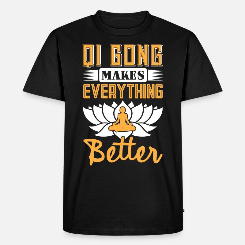 Qi Gong makes everything better - Männer Premium Bio T-Shirt - Schwarz