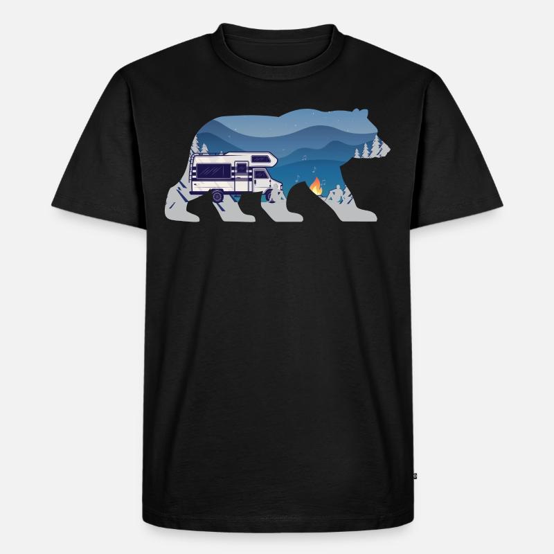 Camping Bear Motorhome - Männer Premium Bio T-Shirt - Schwarz