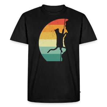 Rock Climbing Climber Retro - Men's Premium Organic T-Shirt - black - Front - Nico (187cm)