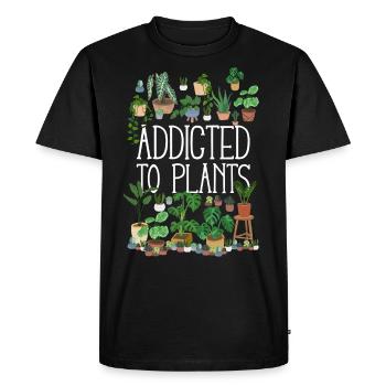 Addicted To Plants - Men's Premium Organic T-Shirt - black - Front - Nico (187cm)