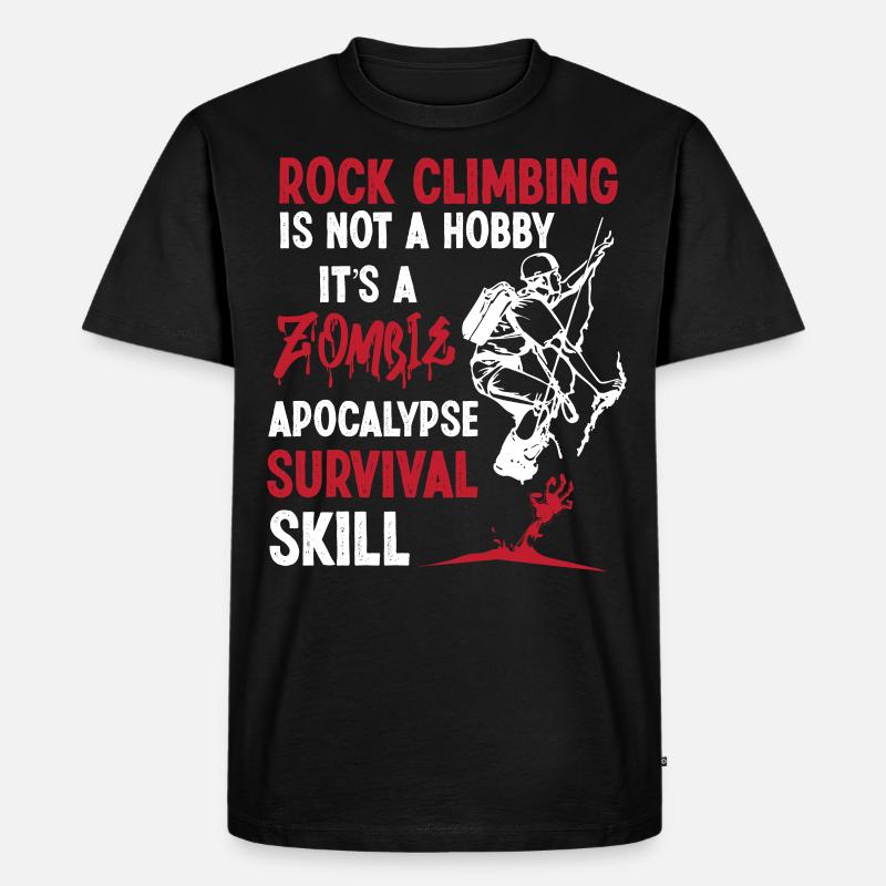 Rock Climbing Climber - Männer Premium Bio T-Shirt - Schwarz