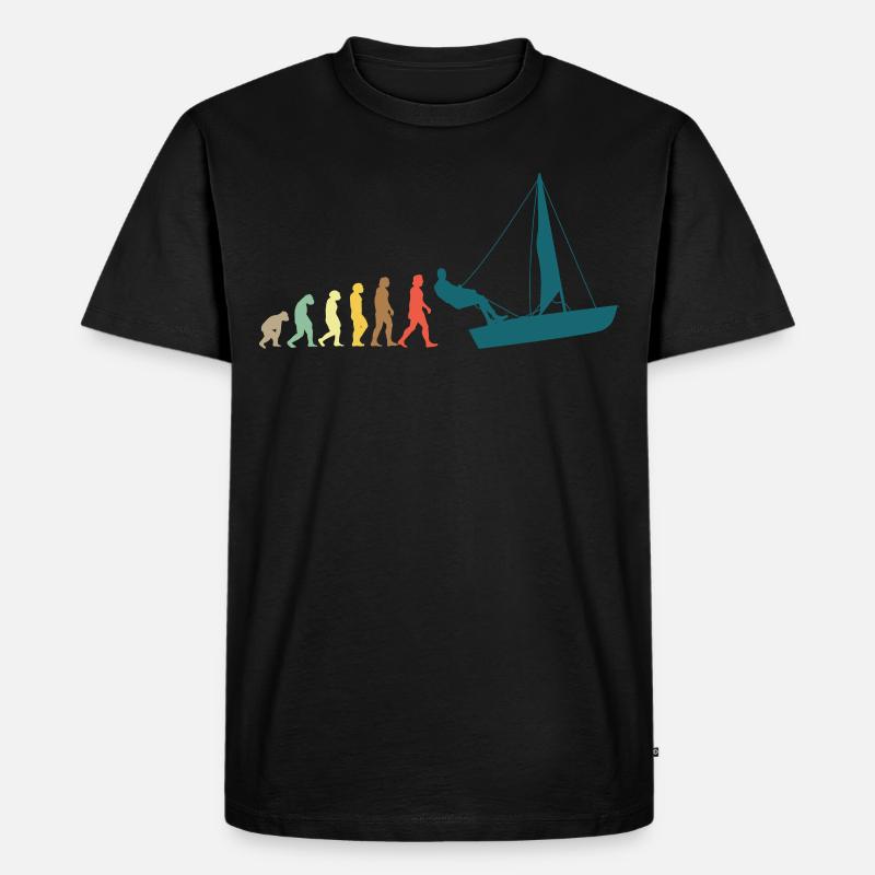 Sailing Sailboat Evolution - Männer Premium Bio T-Shirt - Schwarz