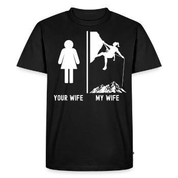 Rock Climbing Climber Girl Your - Men's Premium Organic T-Shirt - black - Front - Nico (187cm)