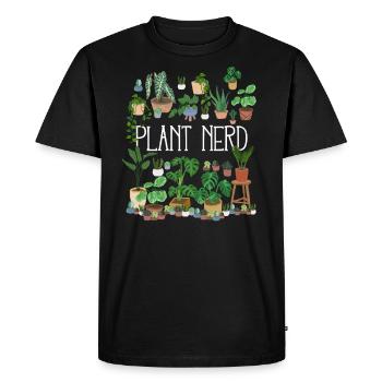 Plant Nerd - Men's Premium Organic T-Shirt - black - Front - Nico (187cm)
