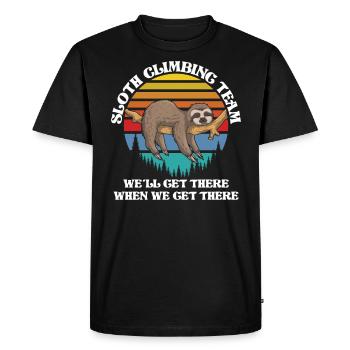 Rock Climbing Climber Retro - Men's Premium Organic T-Shirt - black - Front - Nico (187cm)