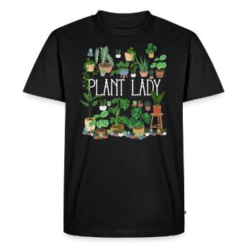 Plant Lady - Men's Premium Organic T-Shirt - black - Front - Nico (187cm)