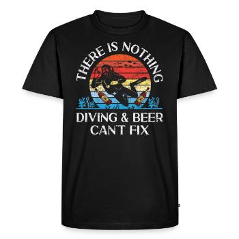 Scuba Diver Retro There Is Nothing - T-shirt Premium bio Homme - noir - Devant - Nico (187cm)