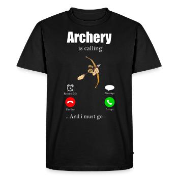 Arc-en-ciel Arc-archer cadeau arc flèche - T-shirt Premium bio Homme - noir - Devant - Nico (187cm)