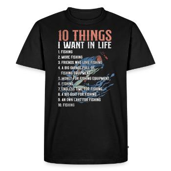 Fishing Vintage - T-shirt Premium bio Homme - noir - Devant - Nico (187cm)