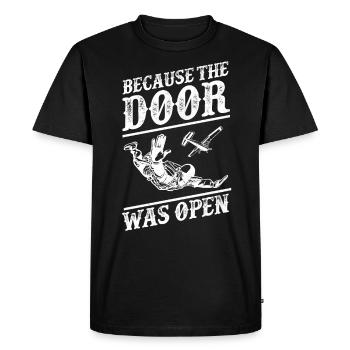 Skydiving Vintage Because The Door - T-shirt Premium bio Homme - noir - Devant - Nico (187cm)