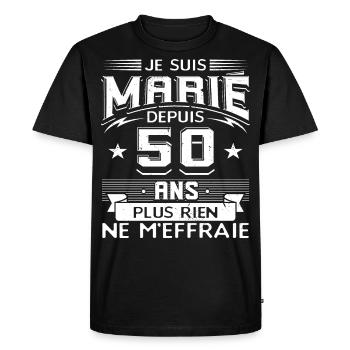 Anniversaire 50 Ans De Mariage - T-shirt Premium bio Homme - noir - Devant - Nico (187cm)