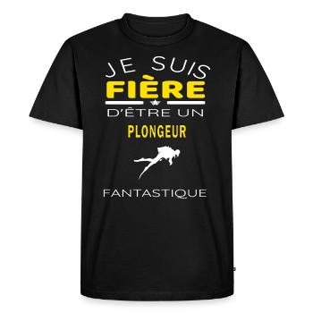 citation fière d être fantastique et Plongeur - T-shirt Premium bio Homme - noir - Devant - Nico (187cm)