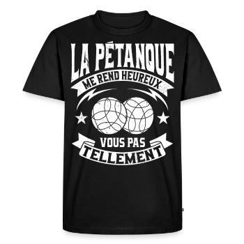 Petanque Humour Boccia Homme Pétanque - T-shirt Premium bio Homme - noir - Devant - Nico (187cm)