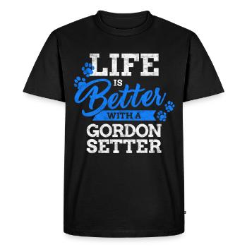 Vivre avec Gordon Setter chien guide britannique - T-shirt Premium bio Homme - noir - Devant - Nico (187cm)