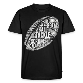 Rugby Addict Player Rugby Coach Ball Terms - T-shirt Premium bio Homme - noir - Devant - Nico (187cm)
