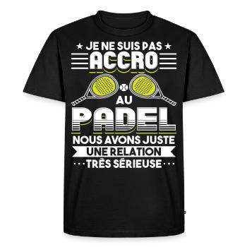 Raquettes De Padel Tennis Pádel Tennis Padel - T-shirt Premium bio Homme - noir - Devant - Nico (187cm)