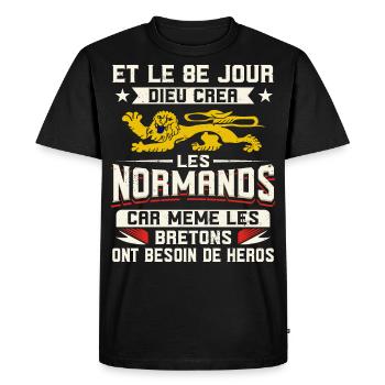 Normand Humour Normandie - T-shirt Premium bio Homme - noir - Devant - Nico (187cm)