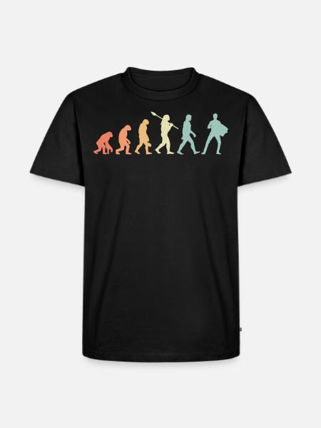 Akkordeon Retro Evolution - Männer Premium Bio T-Shirt - Schwarz